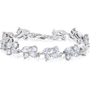 Women`s Crystal Rhinestone Marquise Wedding Rose Gold/Silver Tennis Bracelet